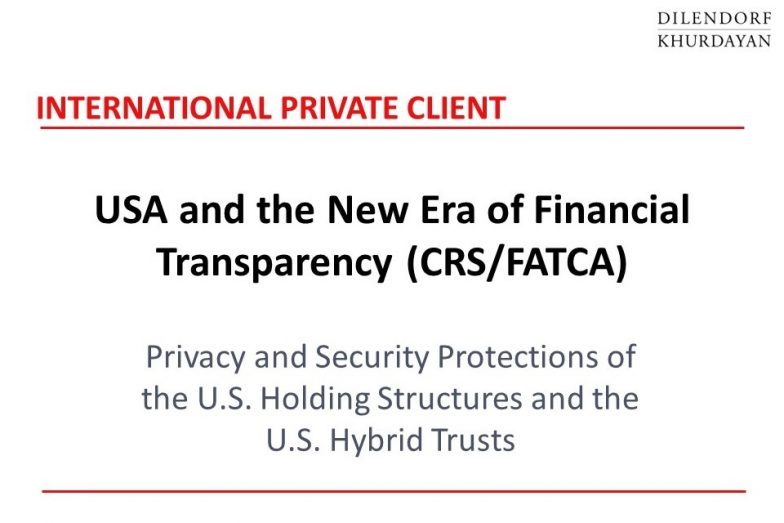 USA and the New Era of Financial Transparency (CRS/FATCA)
